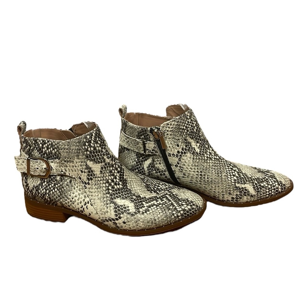 Steven by Steve Madden Chavi snakeskin embossed leather pointed toe booties